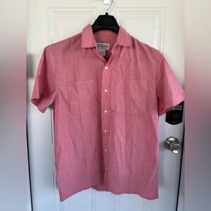 Haband Red Casual Button Down Shirt Lightweight Short Sleeves